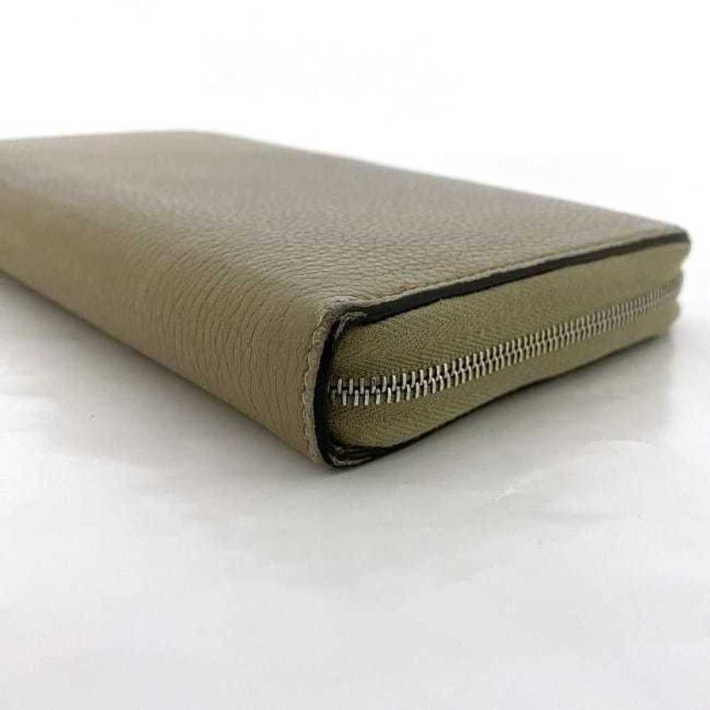 CELINE Round Long Wallet Beige Red Silver Leather Zip Ladies - Picture 3 of 10